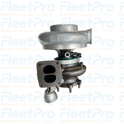 Angled turbine housing view of Detroit DD15 14.8L turbocharger RA4720901480