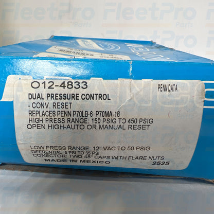 Ranco pressure control with 48 inch capillary tube