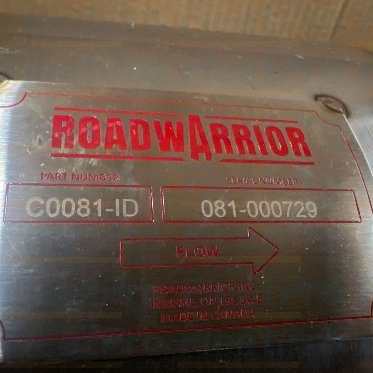 Heavy-gauge stainless steel canister mounting flange on RoadWarrior C0081-ID DOC