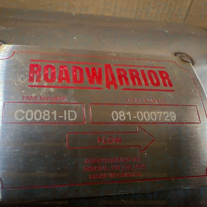 Heavy-gauge stainless steel canister mounting flange on RoadWarrior C0081-ID DOC