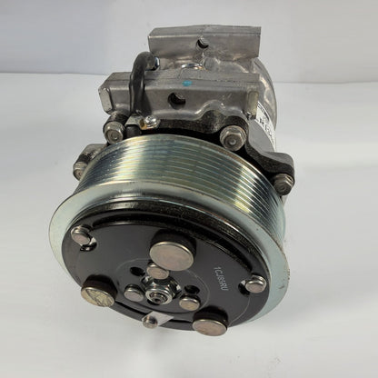 Close-up view of 8-groove 12V clutch pulley assembly on Sanden 4482 A/C compressor