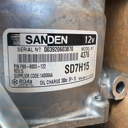 Sanden F69-6003-122 SD7H15 A/C compressor