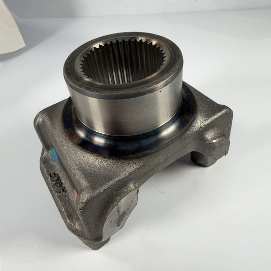 Precision ground universal joint bearing ears and strap bolt holes on Spicer 90-4-391-1 yoke