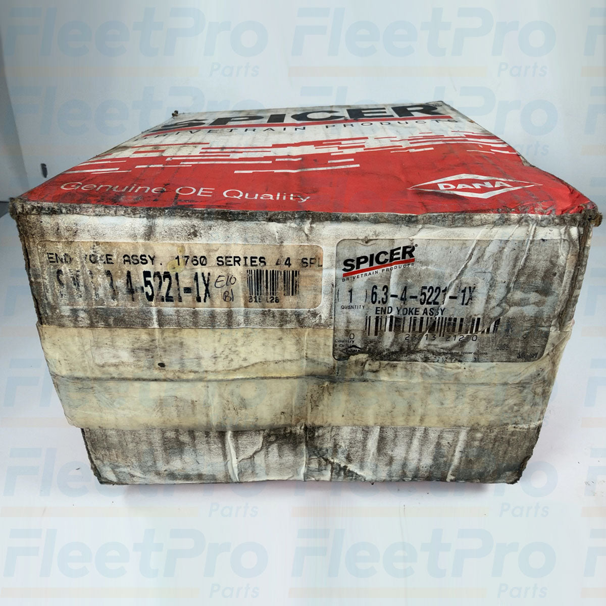 Original factory box label on cosmetically damaged packaging for genuine Spicer 6.3-4-5221-1X