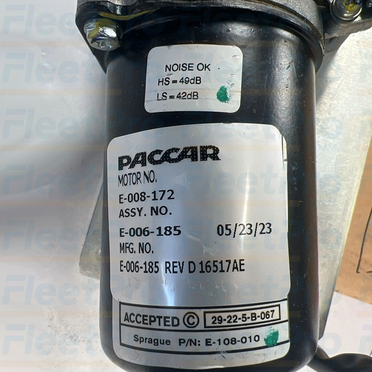 Sprague E006-185 Wiper Motor for Peterbilt Trucks