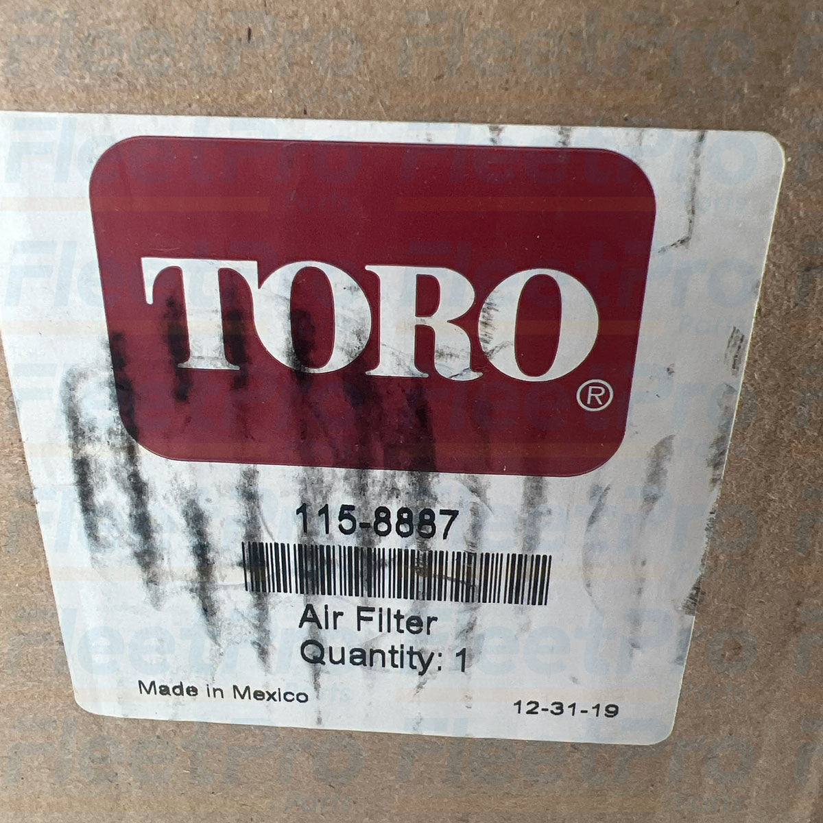 Factory retail packaging and genuine Toro logo part label for 115-8887