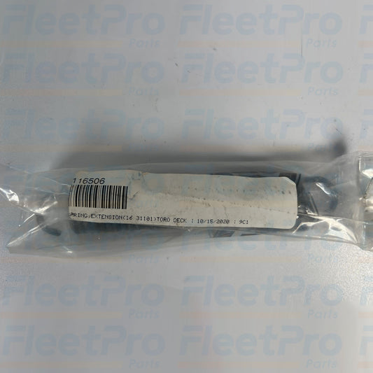 Genuine Toro 116506 commercial mower deck tensioner extension spring full front view
