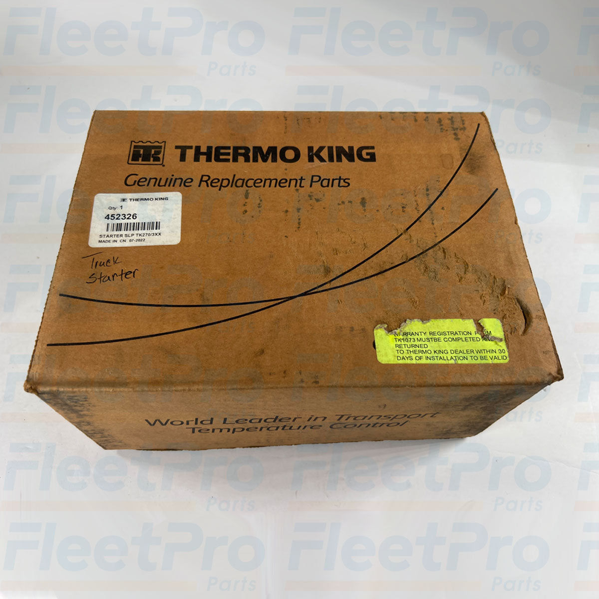 Transport refrigeration starter motor