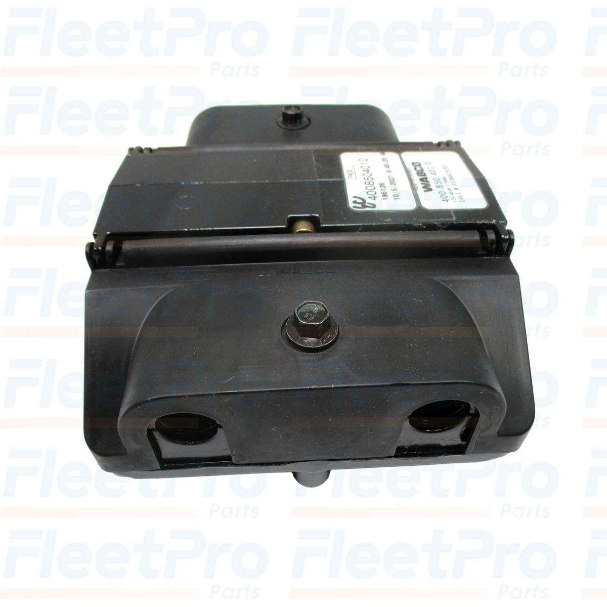 Side view of WABCO 4008504010 ABS module showing case and mounting flanges