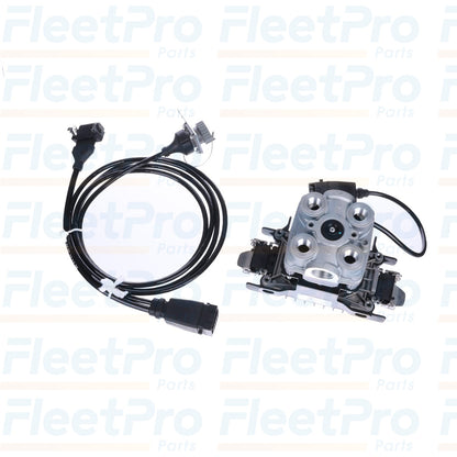 Top profile of R955345 ABS ECU / modulator with ports and connector