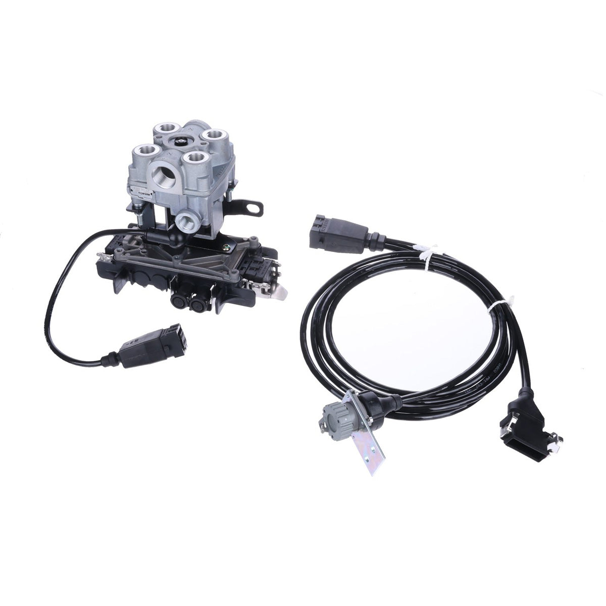 Front view of WABCO / Meritor R955345 trailer ABS ECU + valve assembly