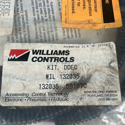 Williams Controls sensor kit electrical connectors