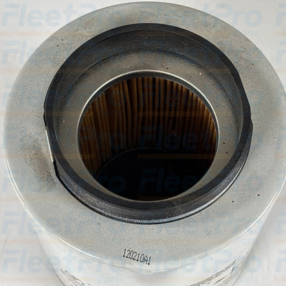 Close-up view of precision threaded center mounting bore and inlet ports on Wix 33232 fuel filter