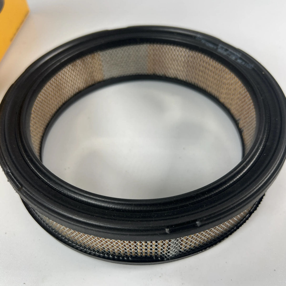 Wix 42296 radial engine air filter front view showing pleated media and wire mesh