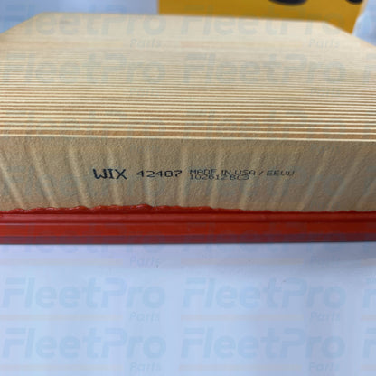 Side profile view showing perimeter sealing gasket on Wix 42487 air filter