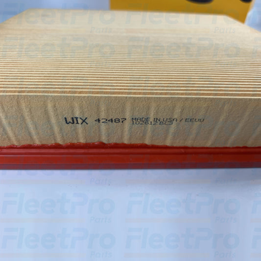 Side profile view showing perimeter sealing gasket on Wix 42487 air filter