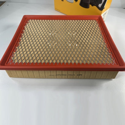 Wix 42487 panel engine air filter front view showing pleated filter media